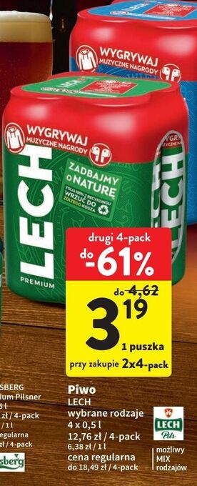 Intermarche Piwo lech premium oferta