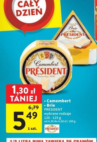 Intermarche Ser brie naturalny president oferta