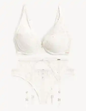 Marks & Spencer Aster lace wired plunge bra set a-e oferta