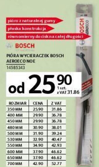 Selgros Bosch Pióra wycieraczek Aeroeco Noe oferta