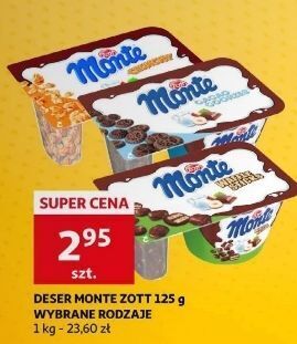 Auchan Deser mleczno-czekoladowy zott monte cacao cookies oferta
