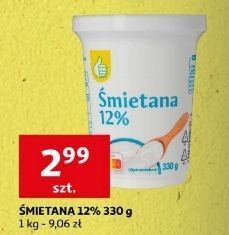 Auchan Śmietana 12 % podniesiony kciuk oferta