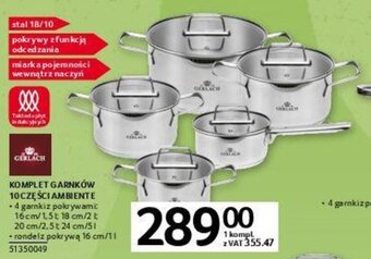 Selgros Gerlach komplet garnków 10 części ambiente oferta
