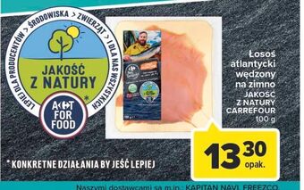 Carrefour Łosoś wędzony plastry jakość z natury carrefour oferta