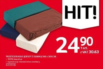 Selgros Prześcieradło Jersey z gumką 160x200cm oferta