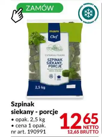 Makro Makro Szpinak - porcje 2,5kg oferta