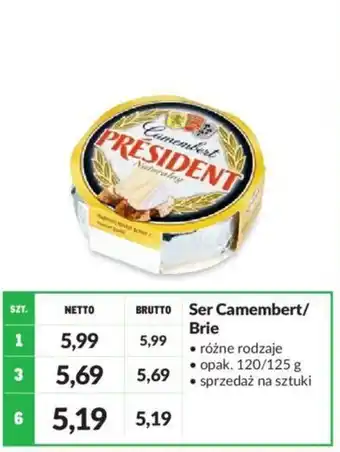 Makro President Ser Camembert/Brie 120/125g oferta