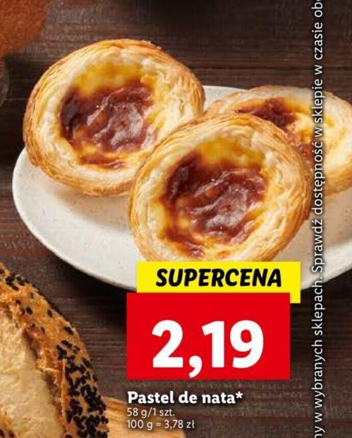 Promocja Pastel de nata 58g w Lidl