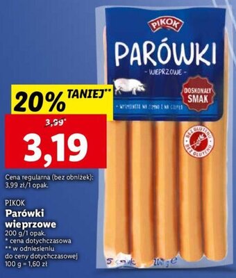 Lidl Pikok Parówki wieprzowe 200g oferta
