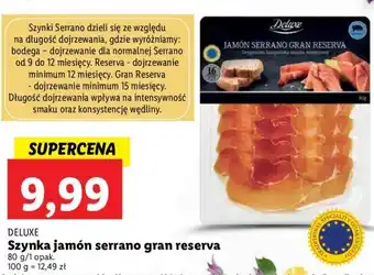 Lidl Deluxe Szynka jamón serrano gran reserva 80g oferta