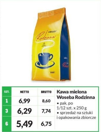Makro Woseba Kawa mielona Rodzinna 250g oferta
