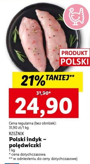 Lidl Rzeźnik Polski indyk-polędwiczki 1kg oferta