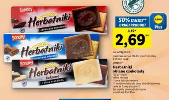 Lidl Sondey Herbatniki oblane czekoladą 125g oferta