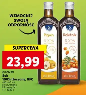 Lidl Oleofarm Sok 100% tłoczony 490ml oferta