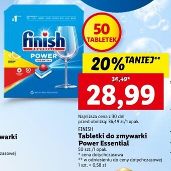 Lidl Finish Tabletki do zmywarki Power Essential 50szt. oferta