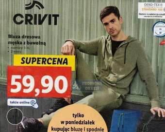 Lidl Crivit Bluza dresowa męska z bawełną oferta