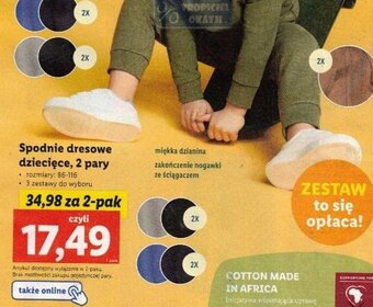 Lidl Spodnie dresowe dziecięce 2 pary oferta