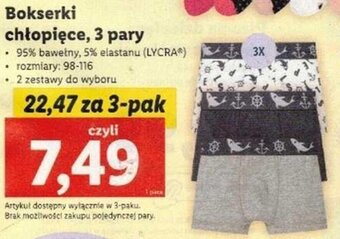 Lidl Bokserki chłopięce 3 pary oferta