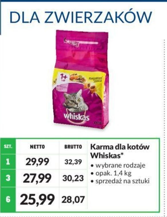 Makro Whiskas Karma dla kotów 1,4kg oferta