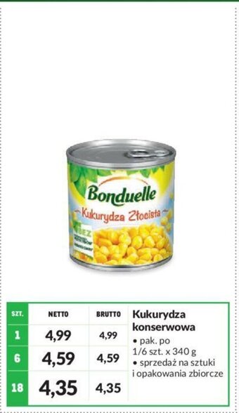 Makro Bonduelle Kukurydza konserwowa 340g oferta