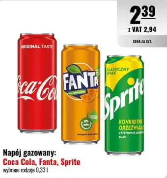 Eurocash Coca-Cola, Fanta, Sprite Napój gazowany 0,33l oferta