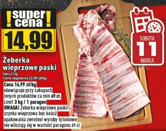 Topaz Żeberka wieprzowe paski 1kg oferta