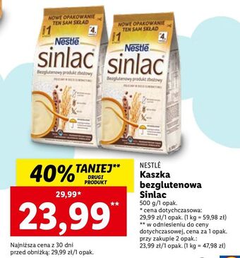 Lidl Kaszka zbożowa bezglutenowa nestle sinlac oferta