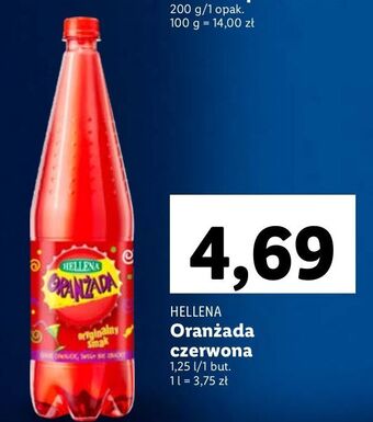 Lidl Oranżada czerwona hellena oferta