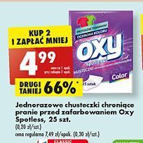 Biedronka Chusteczki jednorazowe chroniące przed zafarbowaniem oxy spotless oferta
