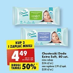 Biedronka Chusteczki wilgotne comfort dada extra soft oferta