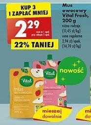Biedronka Mus jabłko-truskawka-burak vital fresh oferta