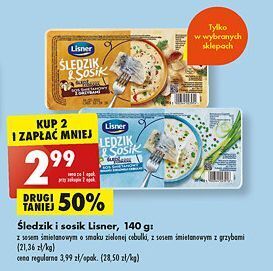 Biedronka Śledź z sosem śmietanowym borowikami lisner śledzik & sosik oferta