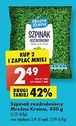 Biedronka Szpinak rozdrobniony mroźna kraina oferta
