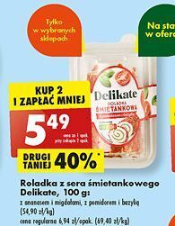 Biedronka Roladka z sera śmietankowego ananasem i migdałami delikate premium oferta