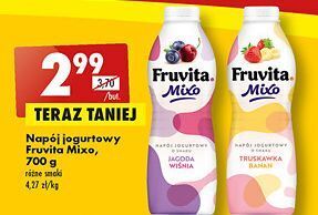 Biedronka Napój jogurtowy jagoda wiśnia fruvita mixo oferta