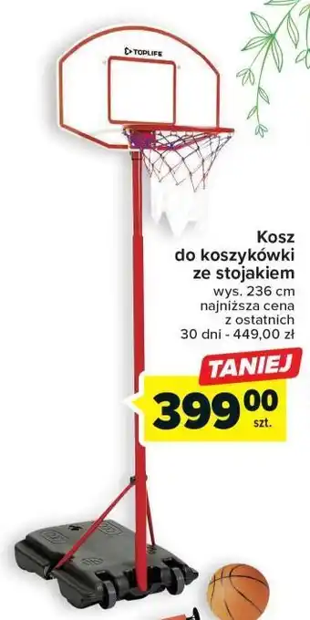 Carrefour Kosz do koszykówki ze stojakiem 236 cm top life oferta