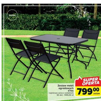 Carrefour Zestaw mebli etna stół + 4 krzesła oferta