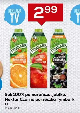 Lewiatan Sok 100% pomarańcza, jabłko, nektar czarna porzeczka Tymbark 1l oferta