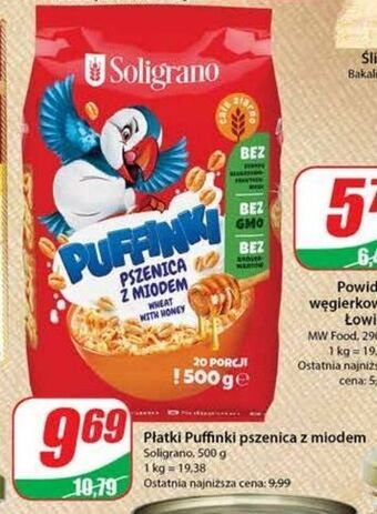 Dino Płatki pszenica z miodem puffinki soligrano oferta