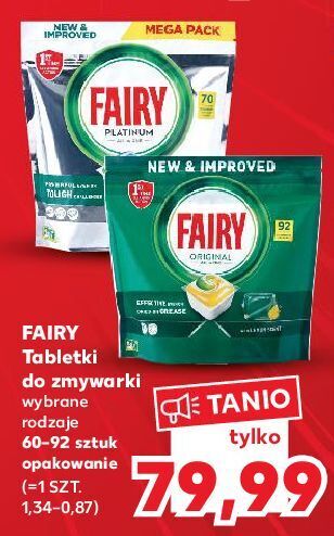 Kaufland Tabletki do zmywarek lemon fairy all in 1 oferta