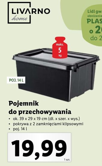 Lidl Pojemnik do przechowywania 39 x 29 19 cm 14 l livarno home oferta