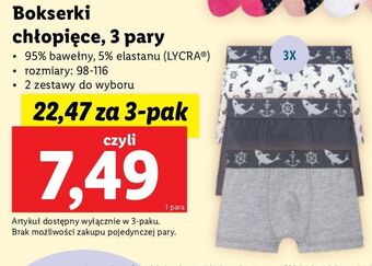 Lidl Bokserki chłopięce oferta