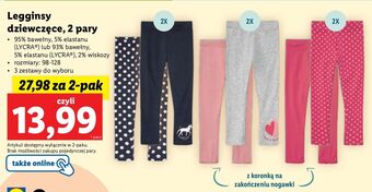Lidl Legginsy dziewczęce rozm. 98-128 cm oferta