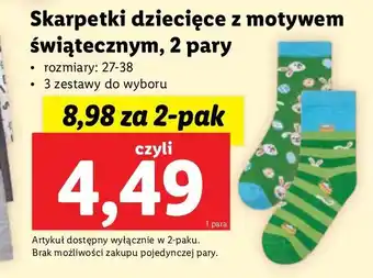 Lidl Skarpetki dziecięce z motywem wielkanocnym 27-38 oferta