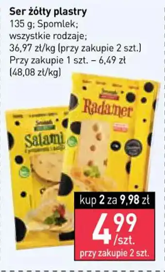 Stokrotka Spomlek Ser żółty plastry 135 g oferta