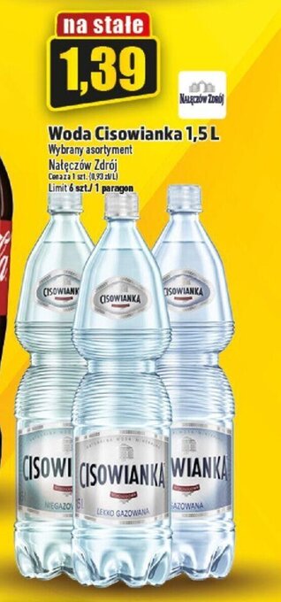 Topaz Nałęczów Zdrój Woda Cisowianka 1,5l oferta