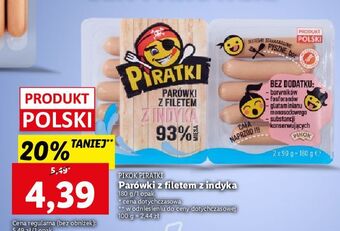 Lidl Parówki z indyka pikok piratki oferta