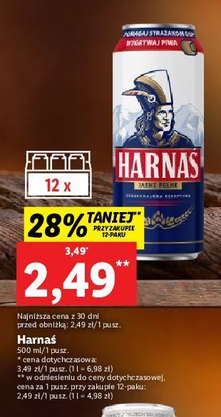 Lidl Piwo harnaś jasne pełne oferta