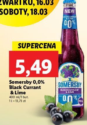Lidl Piwo somersby blackberry & lime oferta