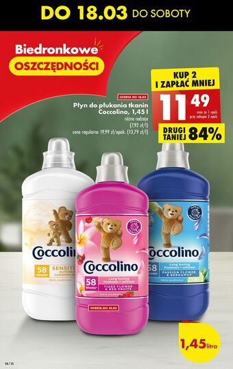 Biedronka Płyn do płukania passion flower & bergamot coccolino creations oferta